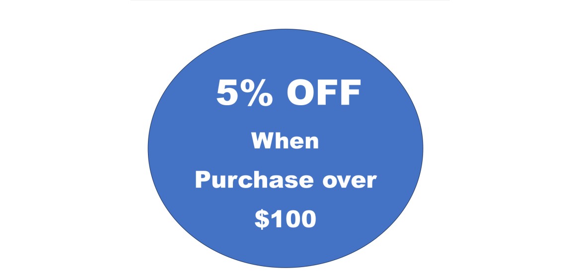 5% OFF SHOP OVER $100